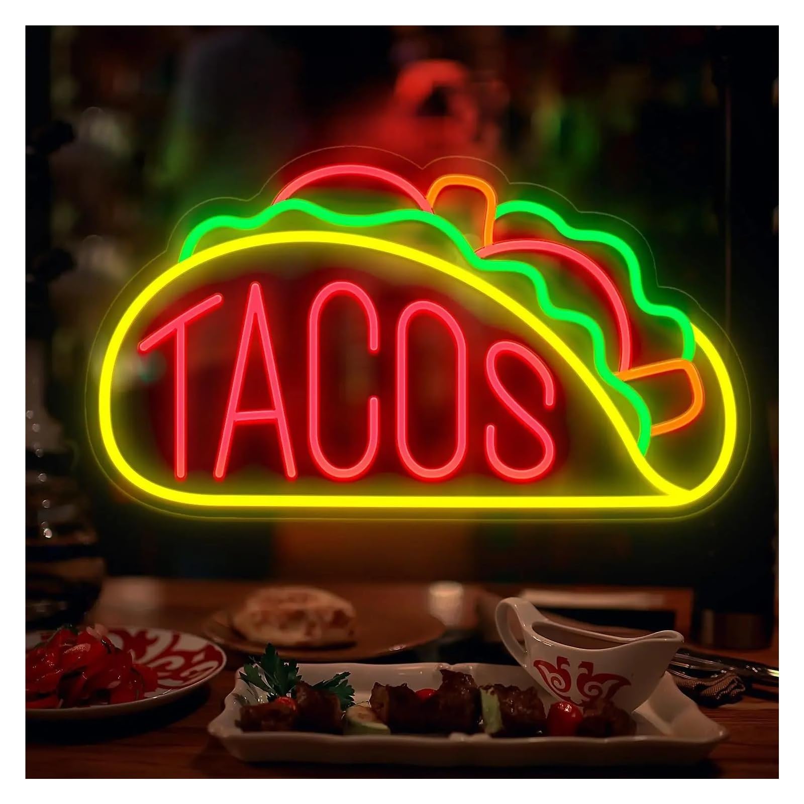 Amazon.co.jp: ネオンサイン LED タコスネオンサイン壁の装飾調光可能